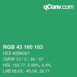 Color code: RGB 43 160 103 | qconv.com