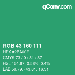 Color code: RGB 43 160 111 | qconv.com