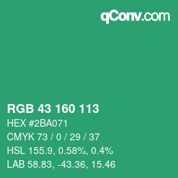 Color code: RGB 43 160 113 | qconv.com