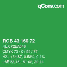 Color code: RGB 43 160 72 | qconv.com