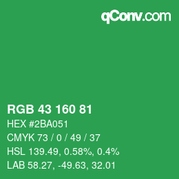 Color code: RGB 43 160 81 | qconv.com