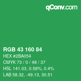 Color code: RGB 43 160 84 | qconv.com