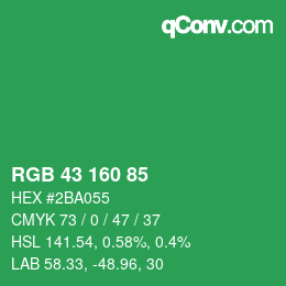 Color code: RGB 43 160 85 | qconv.com
