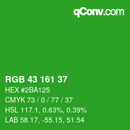 Color code: RGB 43 161 37 | qconv.com