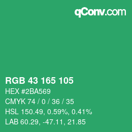 Color code: RGB 43 165 105 | qconv.com