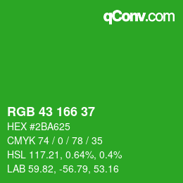 Color code: RGB 43 166 37 | qconv.com