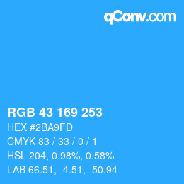Color code: RGB 43 169 253 | qconv.com