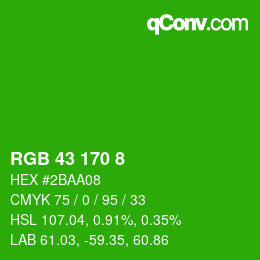 Farbcode: RGB 43 170 8 | qconv.com
