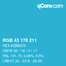 Color code: RGB 43 178 211 | qconv.com