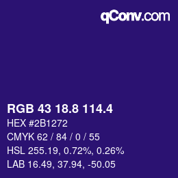 カラーコード: RGB 43 18.8 114.4 | qconv.com