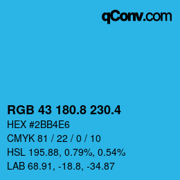 カラーコード: RGB 43 180.8 230.4 | qconv.com