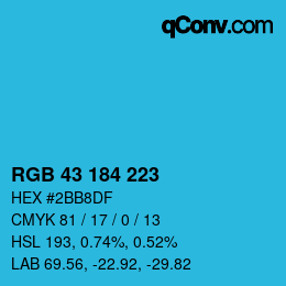 Farbcode: RGB 43 184 223 | qconv.com