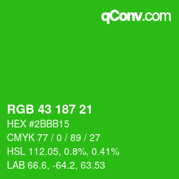 Color code: RGB 43 187 21 | qconv.com