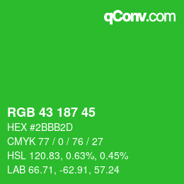 Color code: RGB 43 187 45 | qconv.com