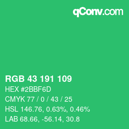 Color code: RGB 43 191 109 | qconv.com