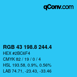 カラーコード: RGB 43 198.8 244.4 | qconv.com