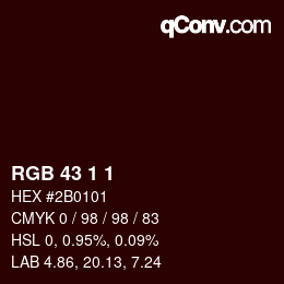 Color code: RGB 43 1 1 | qconv.com