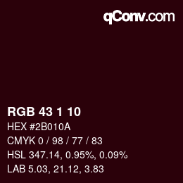 Color code: RGB 43 1 10 | qconv.com