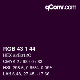 カラーコード: RGB 43 1 44 | qconv.com