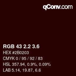 カラーコード: RGB 43 2.2 3.6 | qconv.com