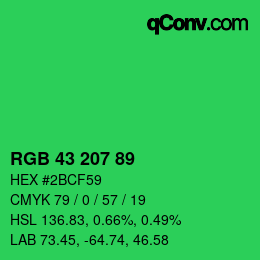 Color code: RGB 43 207 89 | qconv.com