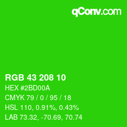 Color code: RGB 43 208 10 | qconv.com