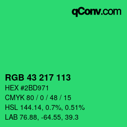 Color code: RGB 43 217 113 | qconv.com