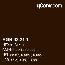 Color code: RGB 43 21 1 | qconv.com