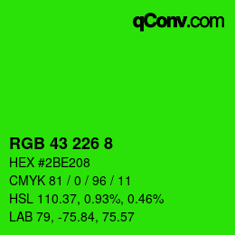 Color code: RGB 43 226 8 | qconv.com