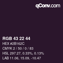 颜色代码: RGB 43 22 44 | qconv.com