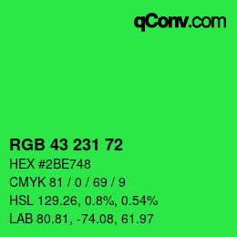 Color code: RGB 43 231 72 | qconv.com