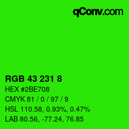 Color code: RGB 43 231 8 | qconv.com