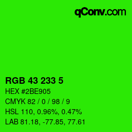 Color code: RGB 43 233 5 | qconv.com
