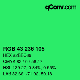 Color code: RGB 43 236 105 | qconv.com