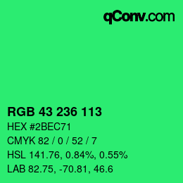 Color code: RGB 43 236 113 | qconv.com