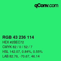 Color code: RGB 43 236 114 | qconv.com