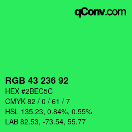 Color code: RGB 43 236 92 | qconv.com