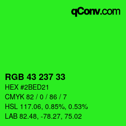 Color code: RGB 43 237 33 | qconv.com
