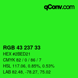 Color code: RGB 43 237 33 | qconv.com