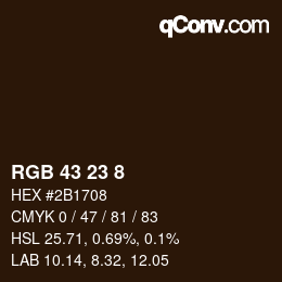 カラーコード: RGB 43 23 8 | qconv.com