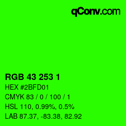 カラーコード: RGB 43 253 1 | qconv.com
