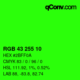 Farbcode: RGB 43 255 10 | qconv.com