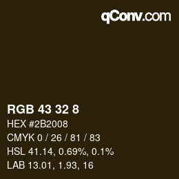 Color code: RGB 43 32 8 | qconv.com