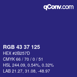 Color code: RGB 43 37 125 | qconv.com