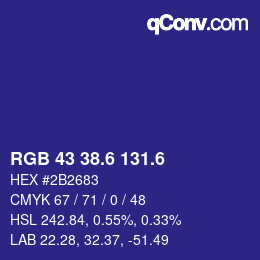 カラーコード: RGB 43 38.6 131.6 | qconv.com