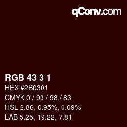 Color code: RGB 43 3 1 | qconv.com