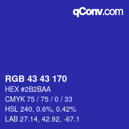 Code couleur: RGB 43 43 170 | qconv.com