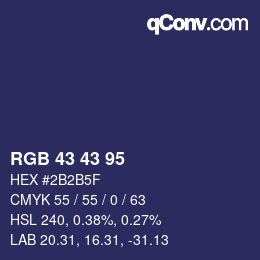 Farbcode: RGB 43 43 95 | qconv.com