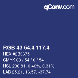カラーコード: RGB 43 54.4 117.4 | qconv.com