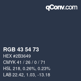 Farbcode: RGB 43 54 73 | qconv.com